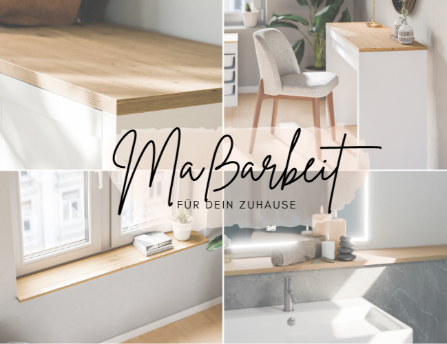 Holzzuschnitt für Ikea Möbel, individuell nach Maß für Schreibtische, Fensterbänke