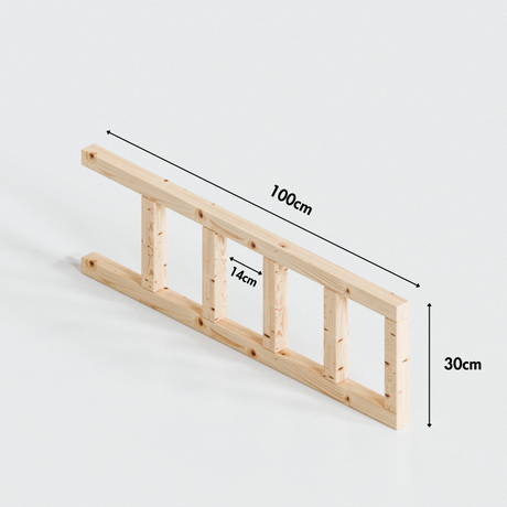 Gitter für IKEA Kura Bett, Rausfallschutz aus Holz 100 x 30cm Rausfallschutz Clutter Cover