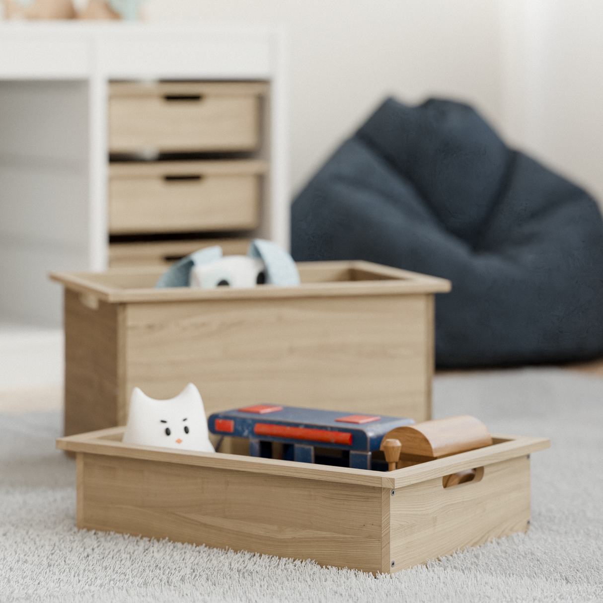 Holzkiste "TROVÄ" 42 x 30cm, Box aus Holz für IKEA Trofast Regal, verschiedene Höhen Trofast Box Clutter Cover