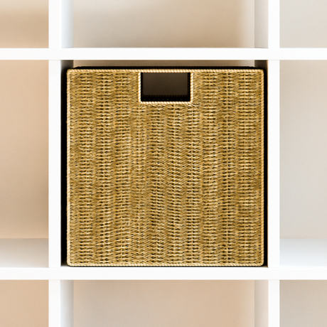 Korb für Kallax Regal aus Seegras 32 x 34,5 x 32cm, Flechtkorb Kallax Einsatz Clutter Cover