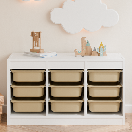 Box "TRÖVI" in Beige - 42 x 30 x 10cm, passend für Trofast Regale Trofast Box Clutter Cover