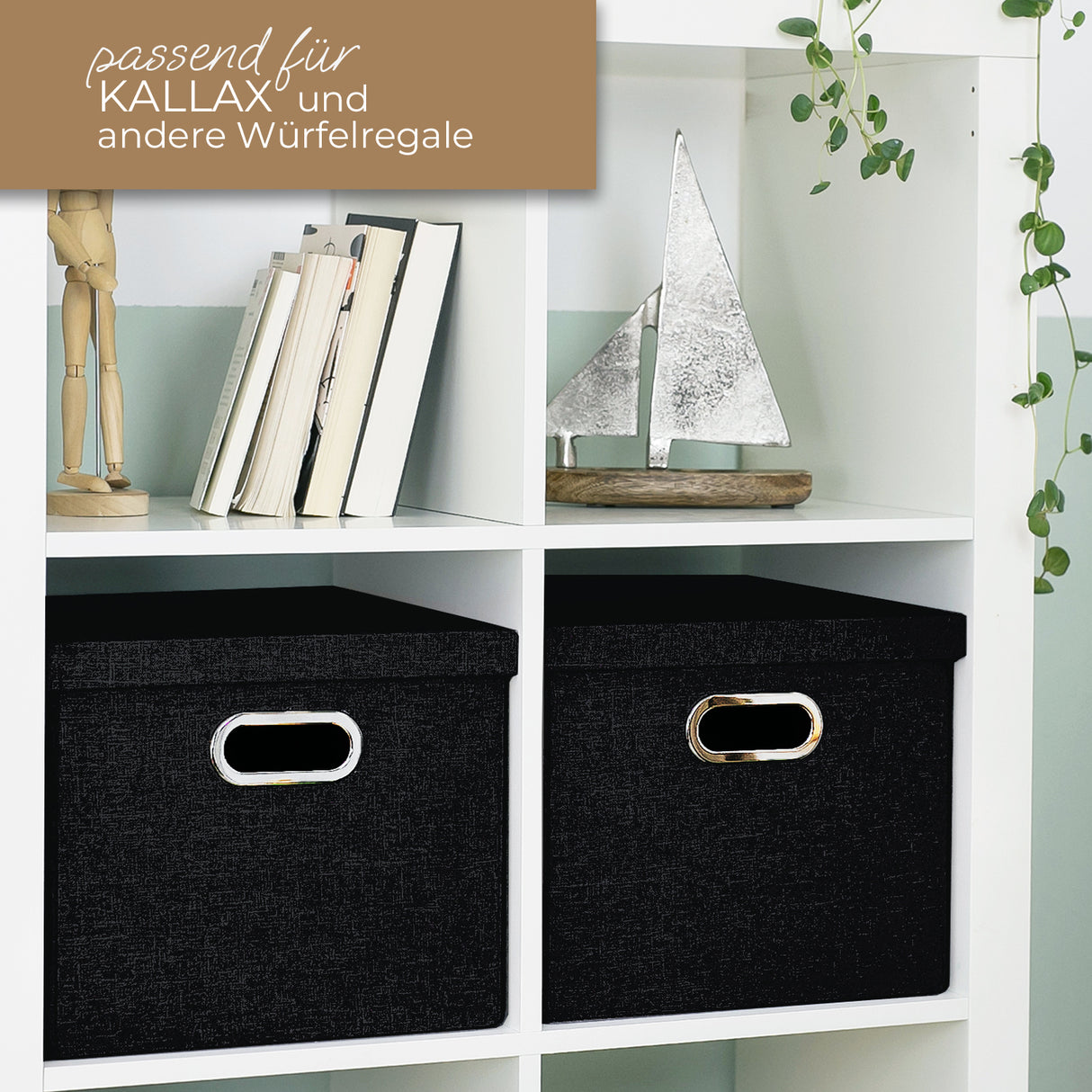 Kallax Box für Hängeregister DIN A4, Stoffbox für Hängemappen, 33 x 37,5 x 28cm Kallax Einsatz Clutter Cover