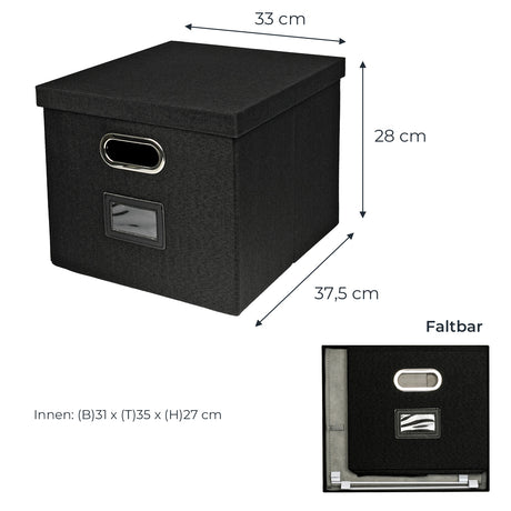 Kallax Box für Hängeregister DIN A4, Stoffbox für Hängemappen, 33 x 37,5 x 28cm Kallax Einsatz Clutter Cover