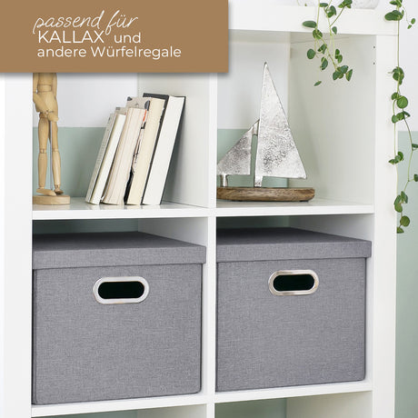 Kallax Box für Hängeregister DIN A4, Stoffbox für Hängemappen, 33 x 37,5 x 28cm Kallax Einsatz Clutter Cover