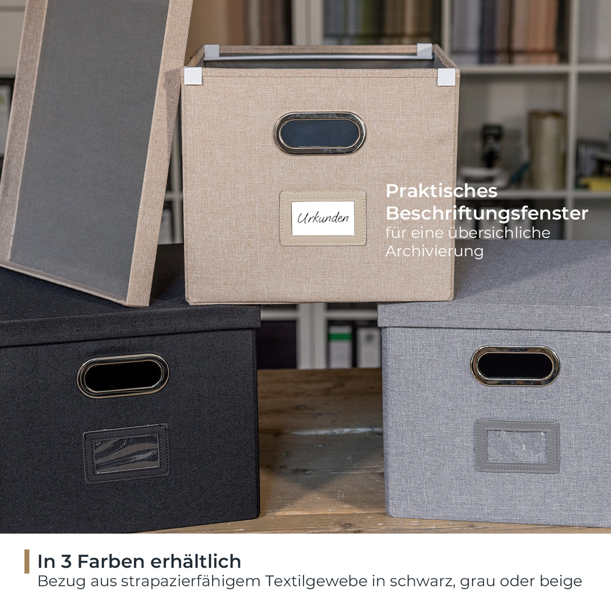 Kallax Box für Hängeregister DIN A4, Stoffbox für Hängemappen, 33 x 37,5 x 28cm Kallax Einsatz Clutter Cover