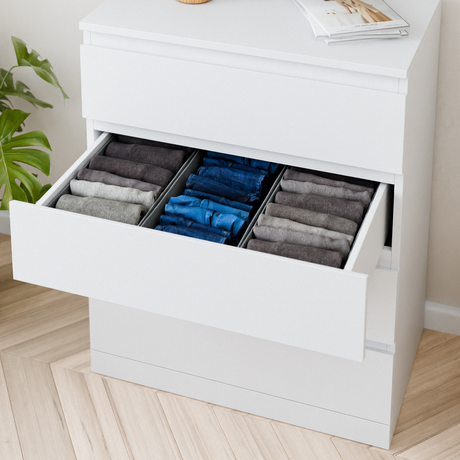 3x Organizer für IKEA Malm Kommode, Boxen für Schubladen 42 x 23 x 13cm Box Kiste Korb Clutter Cover