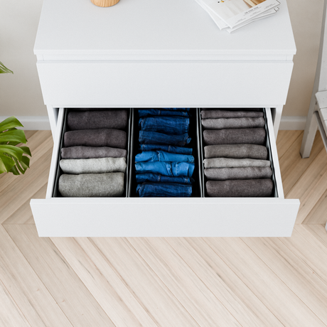 3x Organizer für IKEA Malm Kommode, Boxen für Schubladen 42 x 23 x 13cm Box Kiste Korb Clutter Cover