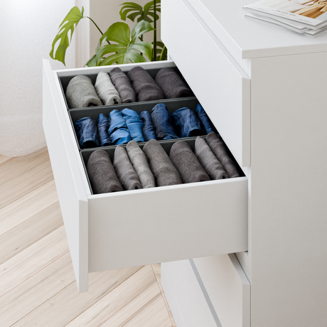 3x Organizer für IKEA Malm Kommode, Boxen für Schubladen 42 x 23 x 13cm Box Kiste Korb Clutter Cover