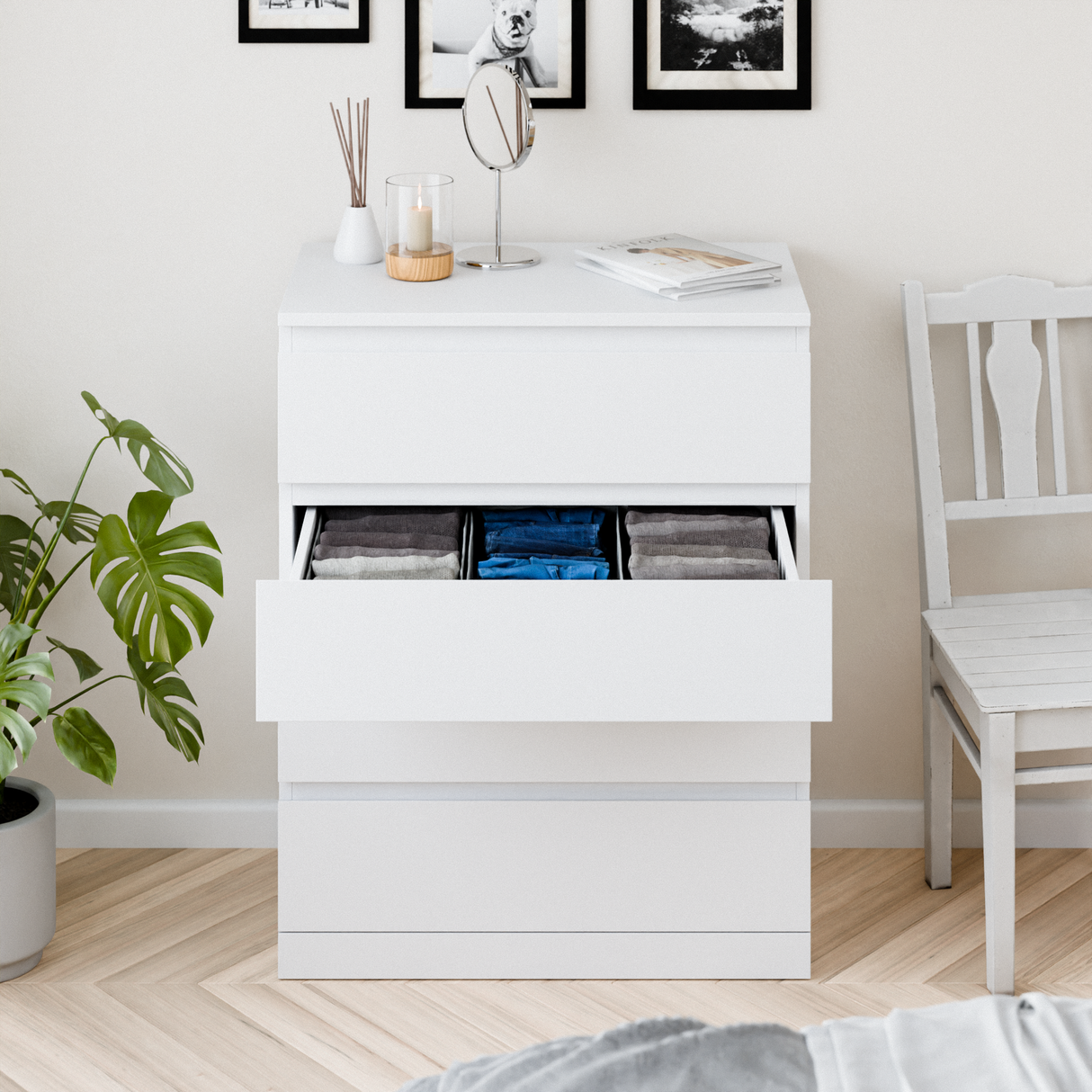 3x Organizer für IKEA Malm Kommode, Boxen für Schubladen 42 x 23 x 13cm Box Kiste Korb Clutter Cover