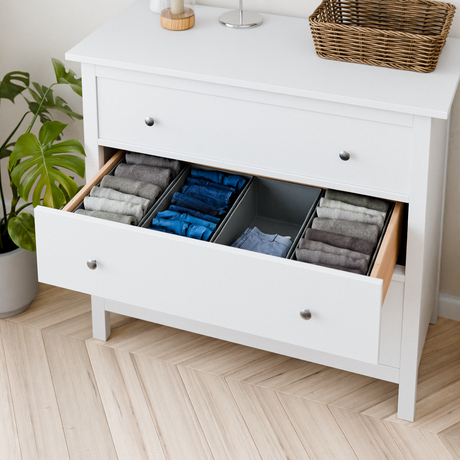 4er-Set Schubladen-Organizer für IKEA Hemnes Kommode, 42 x 20,5 x 13cm Box Kiste Clutter Cover
