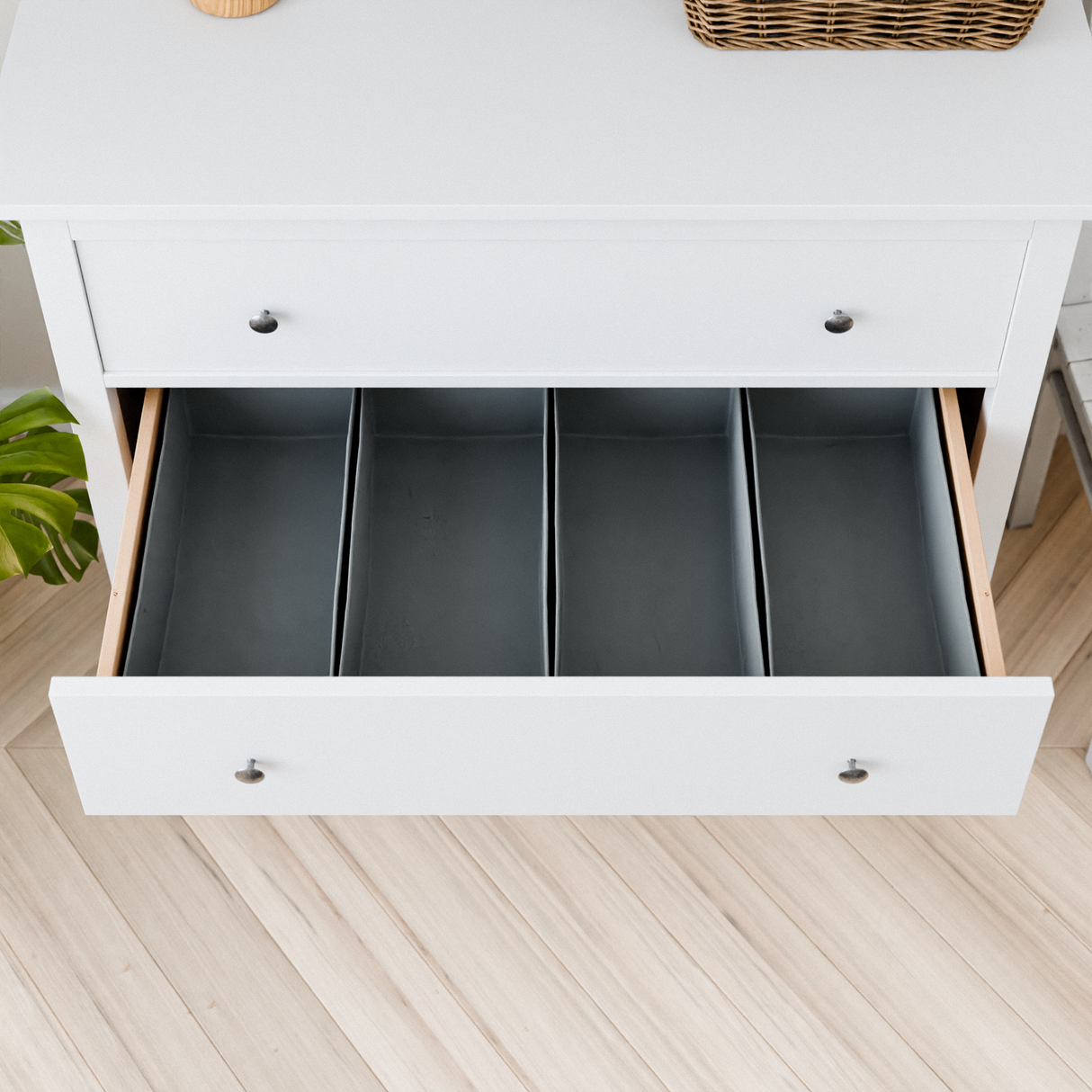 4er-Set Schubladen-Organizer für IKEA Hemnes Kommode, 42 x 20,5 x 13cm Box Kiste Clutter Cover