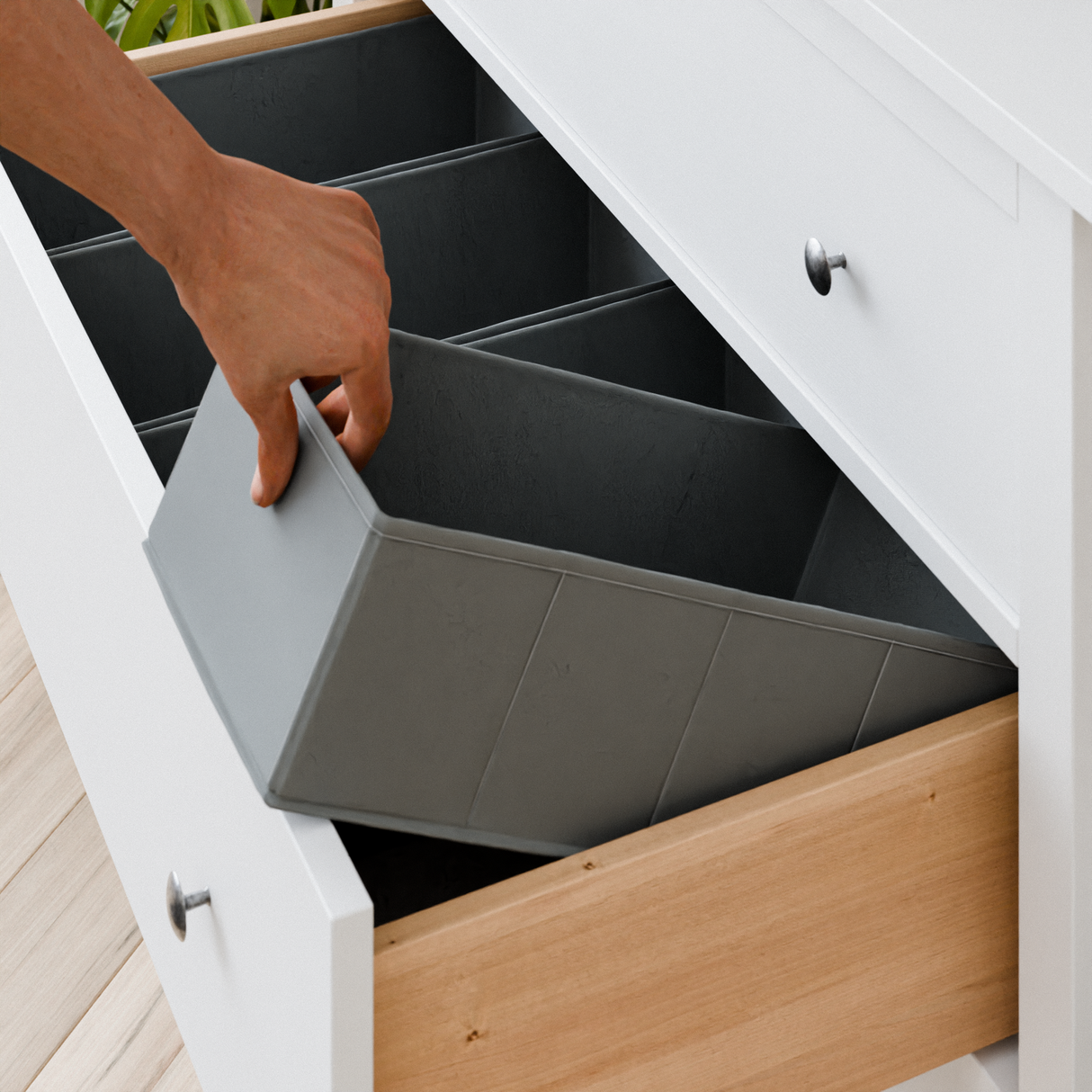 4er-Set Schubladen-Organizer für IKEA Hemnes Kommode, 42 x 20,5 x 13cm Box Kiste Clutter Cover