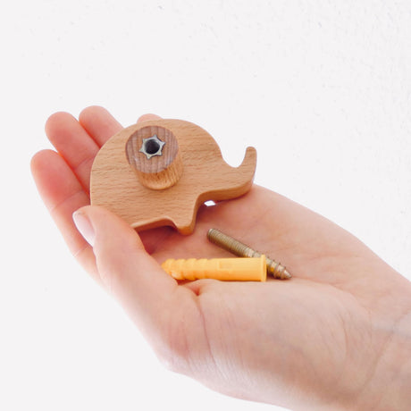 4x Wandhaken Tiere aus Holz, Garderobe für Kinderzimmer Wandhaken Clutter Cover