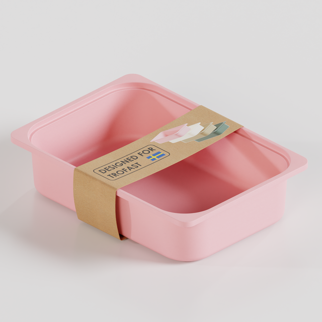 Box "TRÖVI" für IKEA Trofast Regale - 42 x 30 x 10cm in Weiß, Beige, Rosa und Eukalyptus Rosa Box Kiste Clutter Cover