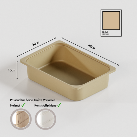 Box "TRÖVI" in Beige - 42 x 30 x 10cm, passend für Trofast Regale Trofast Box Clutter Cover
