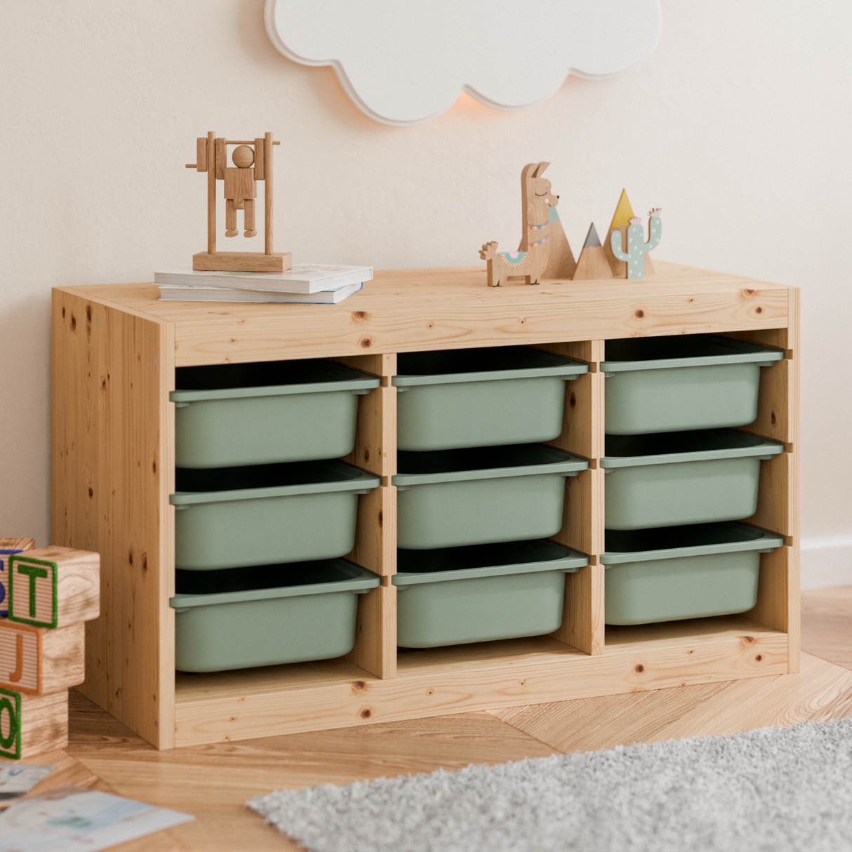 Box "TRÖVI" in Eukalyptus - 42 x 30 x 10cm, passend für Trofast Regale Trofast Box Clutter Cover