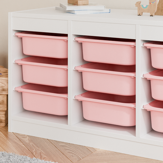 Box "TRÖVI" in Rosa - 42 x 30 x 10cm, passend für Trofast Regale Trofast Box Clutter Cover