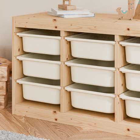 Box "TRÖVI" für IKEA Trofast Regale - 42 x 30 x 10cm in Weiß, Beige, Rosa und Eukalyptus Box Kiste Clutter Cover