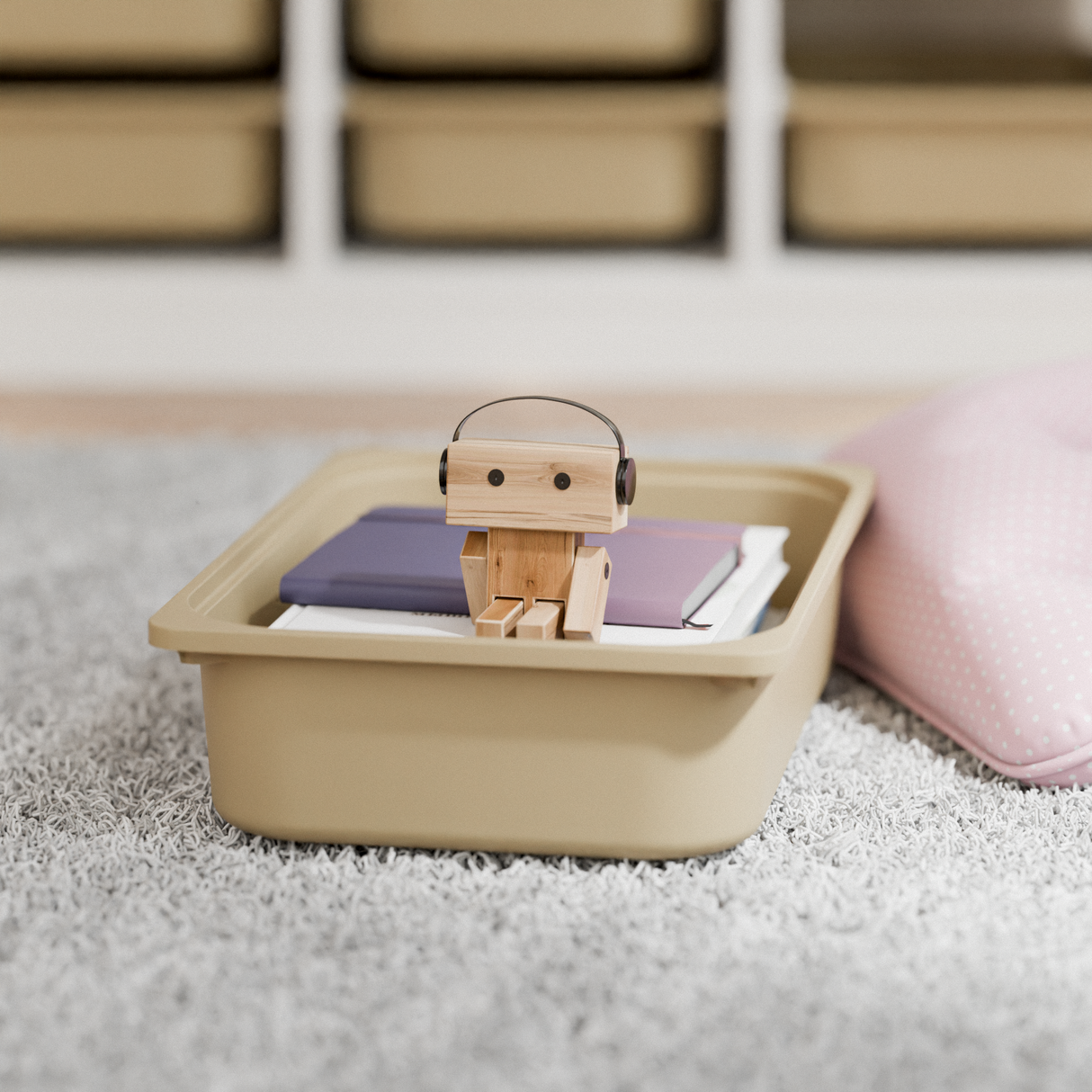 Box "TRÖVI" in Beige - 42 x 30 x 10cm, passend für Trofast Regale Trofast Box Clutter Cover