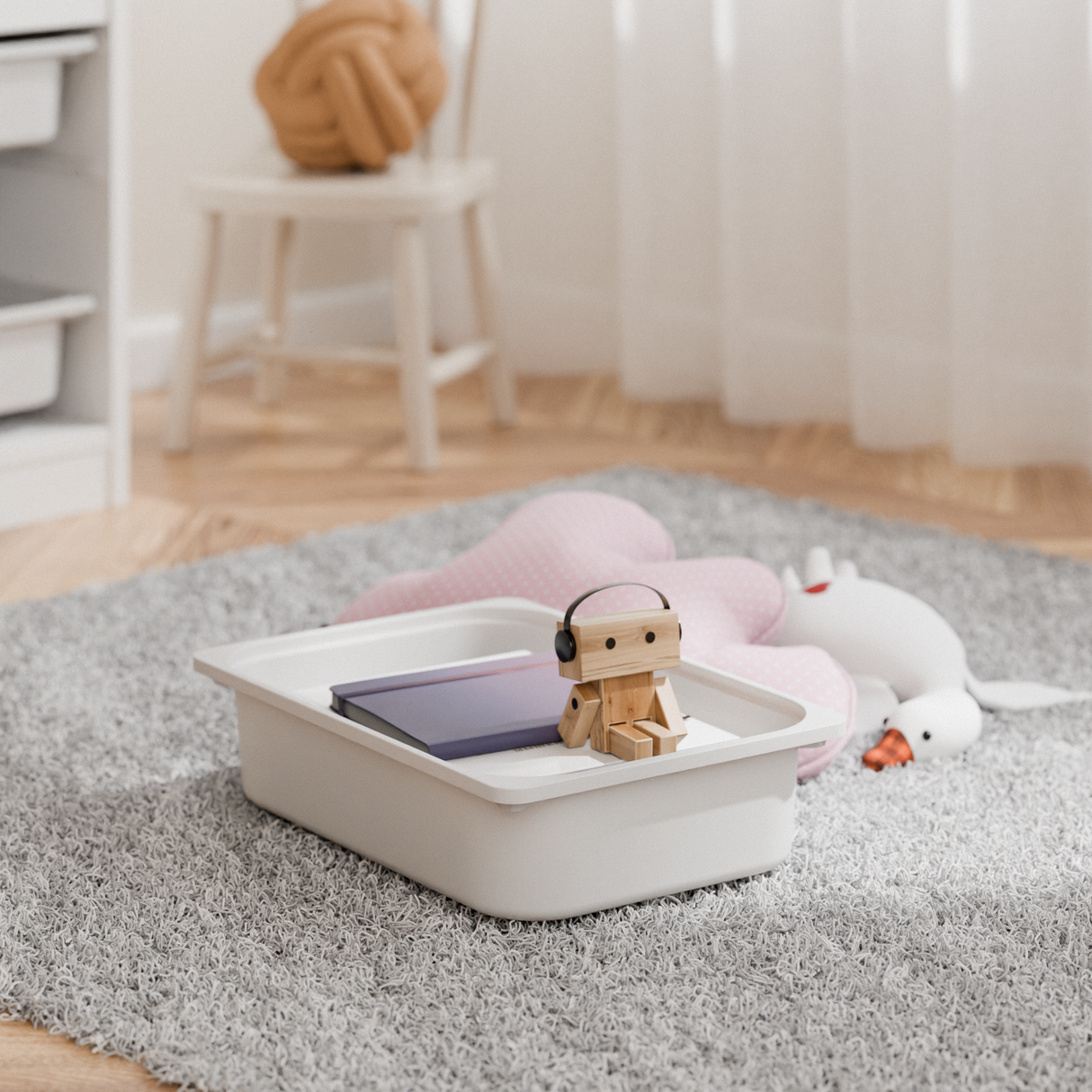 Box "TRÖVI" für IKEA Trofast Regale - 42 x 30 x 10cm in Weiß, Beige, Rosa und Eukalyptus Box Kiste Clutter Cover