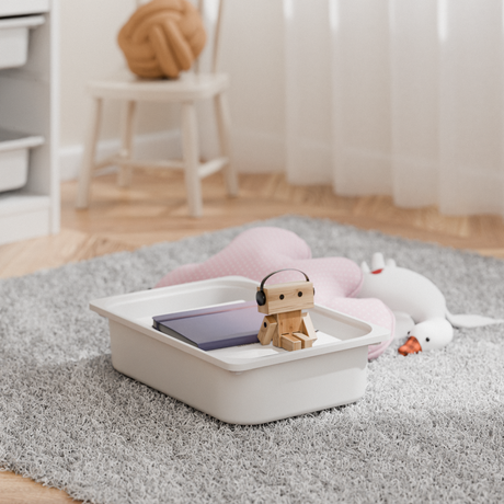 Box "TRÖVI" für IKEA Trofast Regale - 42 x 30 x 10cm in Weiß, Beige, Rosa und Eukalyptus Box Kiste Clutter Cover