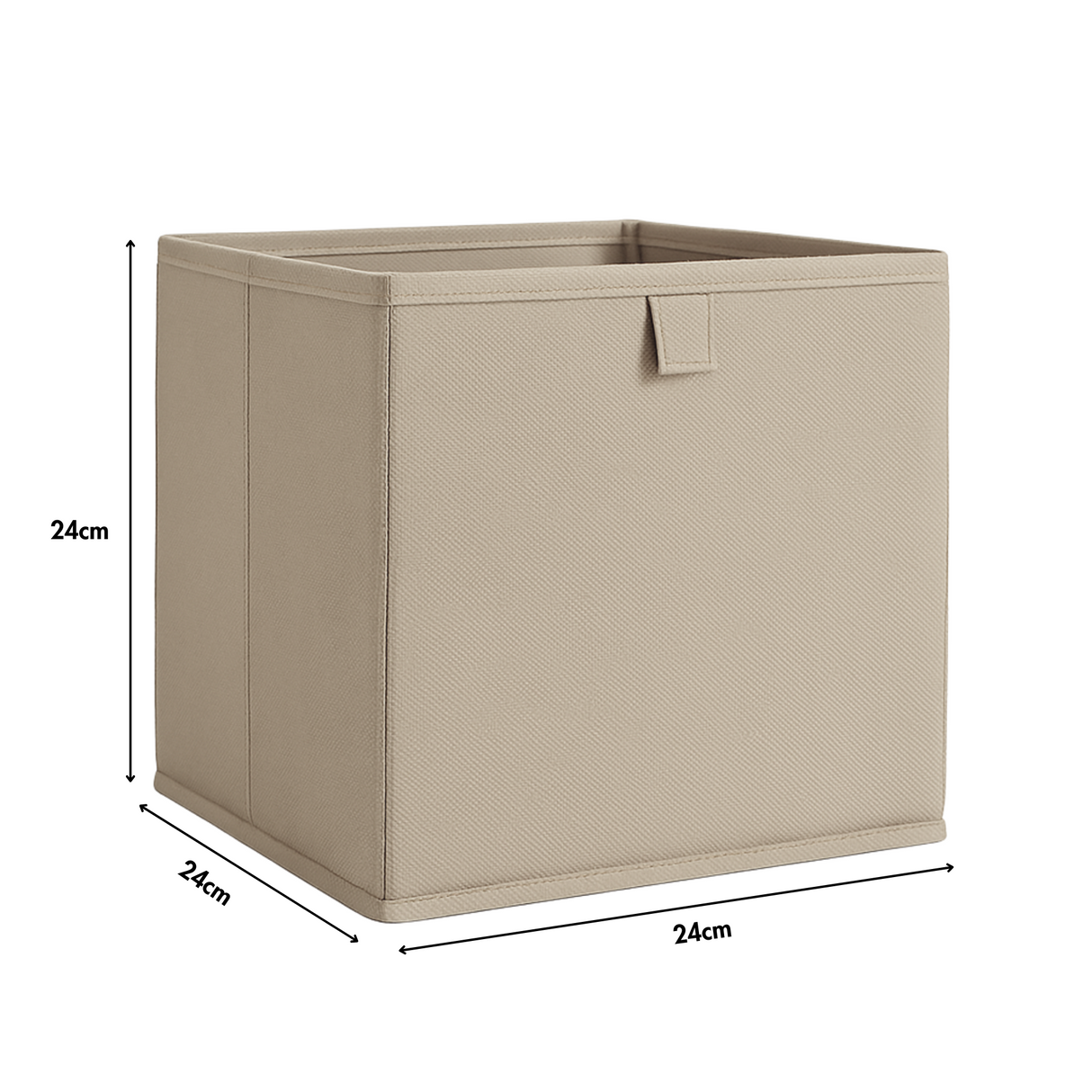 Box für IKEA Billy Regal in Beige, 24 x 24 x 24cm, faltbare Stoffbox Box Kiste Korb Clutter Cover