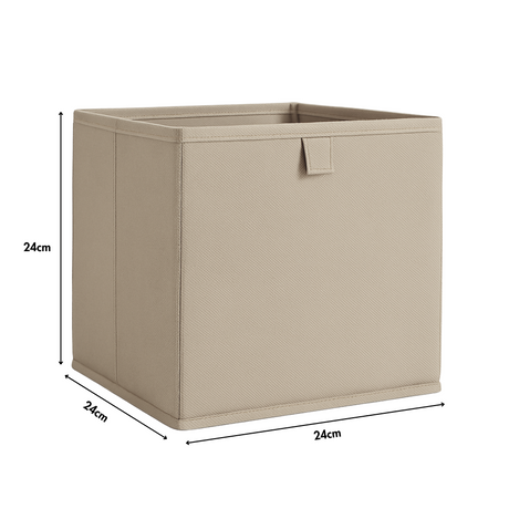 Box für IKEA Billy Regal in Beige, 24 x 24 x 24cm, faltbare Stoffbox Box Kiste Korb Clutter Cover