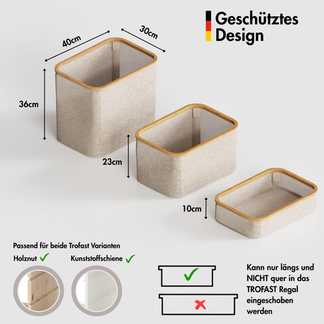 Box für IKEA Trofast Regal in Beige - verschiedene Größen Trofast Box Clutter Cover