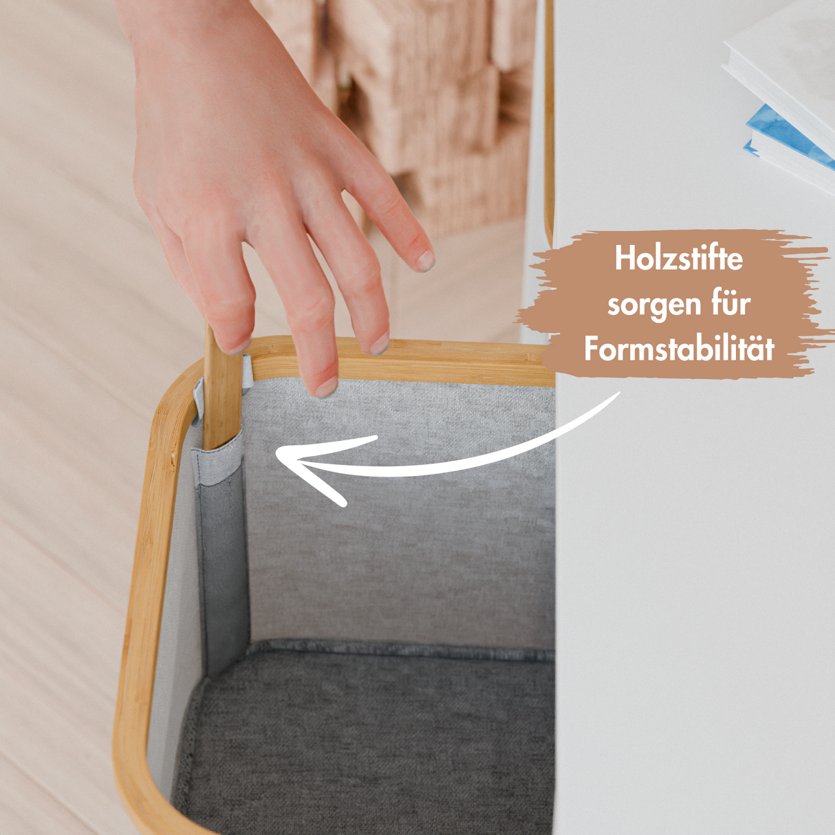 Box für Trofast Regal, Stoffbox mit Holzrahmen in versch. Größen, grau Trofast Box Clutter Cover