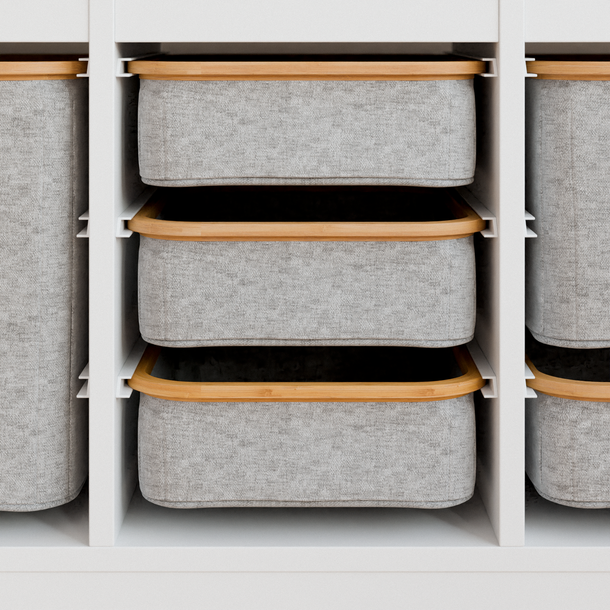 Box für Trofast Regal, Stoffbox mit Holzrahmen in versch. Größen, grau Trofast Box Clutter Cover