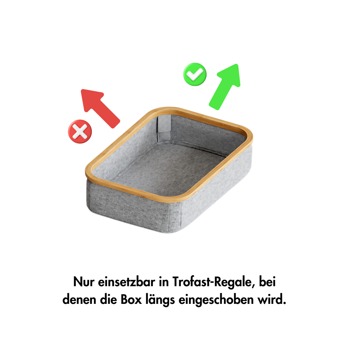 Box für Trofast Regal, Stoffbox mit Holzrahmen in versch. Größen, grau Trofast Box Clutter Cover
