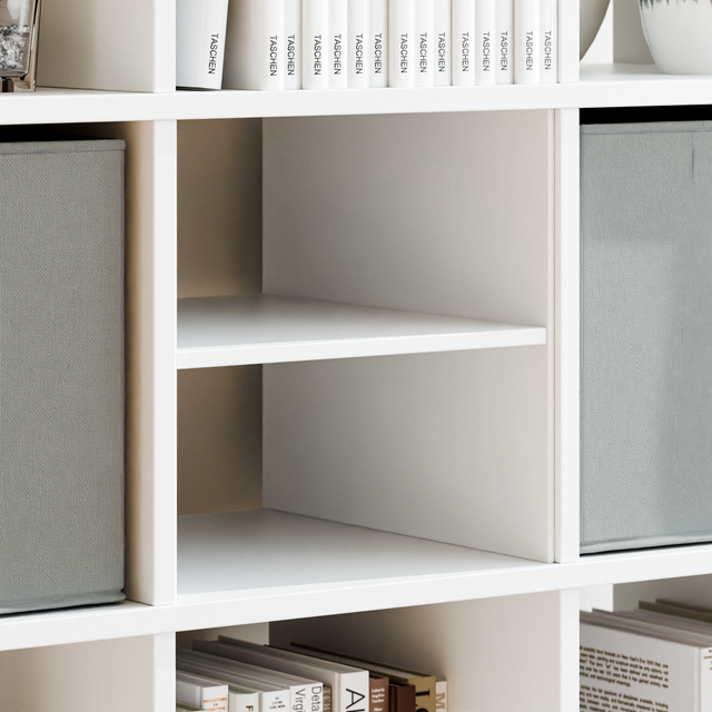 IKEA Kallax Fachteiler, weiß - Einsatz 33 x 33cm mit 1 Boden Fachteiler Clutter Cover