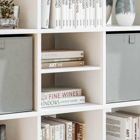 IKEA Kallax Fachteiler, weiß - Einsatz 33 x 33cm mit 1 Boden Fachteiler Clutter Cover