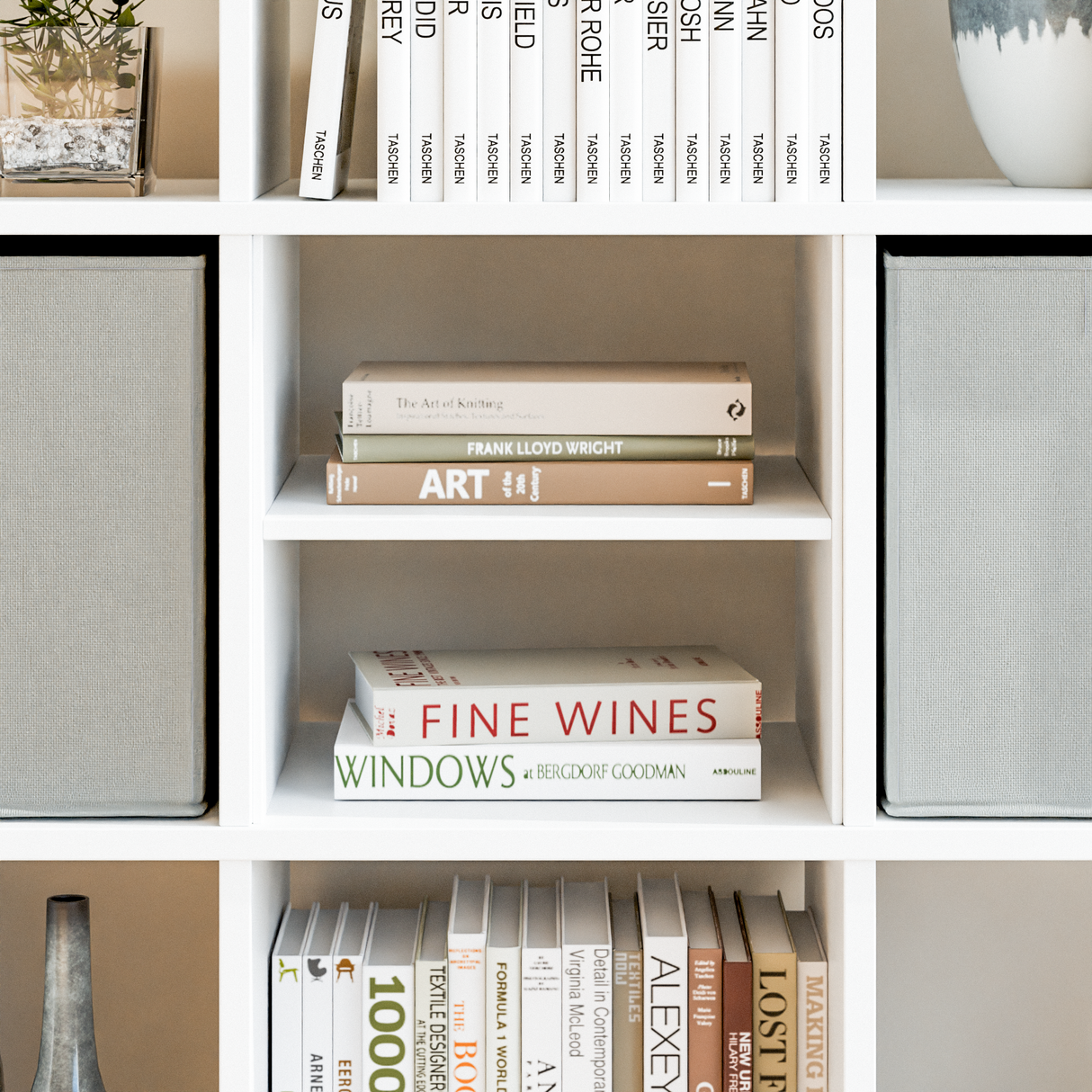 IKEA Kallax Fachteiler, weiß - Einsatz 33 x 33cm mit 1 Boden Fachteiler Clutter Cover