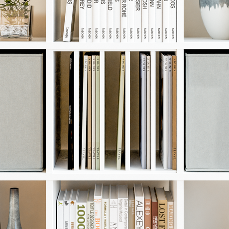 IKEA Kallax Fachteiler, weiß - Einsatz 33 x 33cm mit 4 Böden Fachteiler Clutter Cover