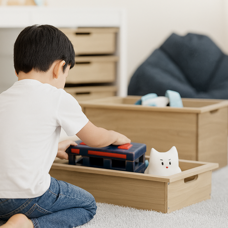 Holzkiste "TROVÄ" 42 x 30cm, Box aus Holz für IKEA Trofast Regal, verschiedene Höhen Trofast Box Clutter Cover