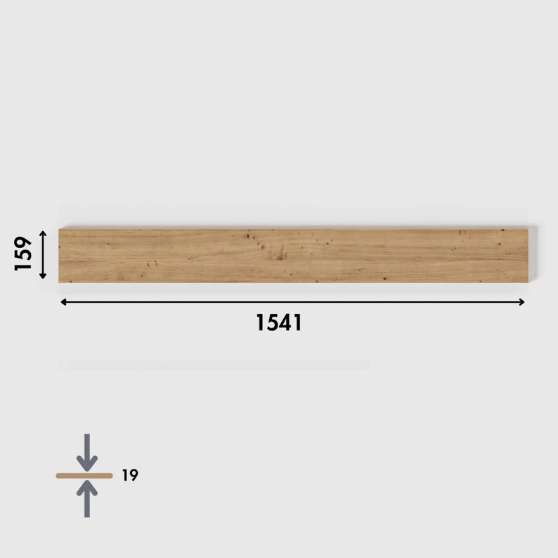 Holzplatte für 3 IKEA Trones Schuhschränke, Eiche - Deckplatte 154,1 x 15,9cm Holzplatte Clutter Cover