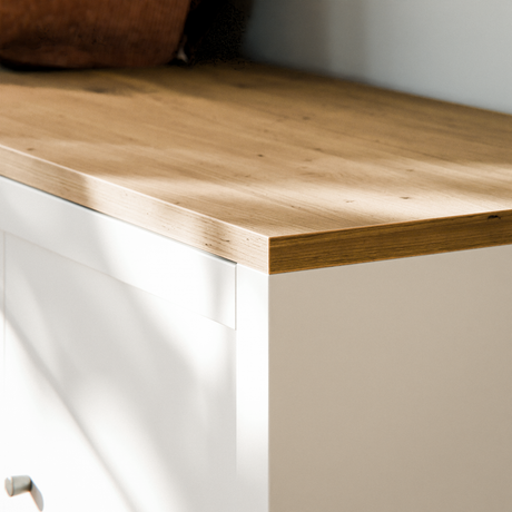 Holzplatte für 3er IKEA Kallax Regal, Eiche - Deckplatte 111,5 x 39cm Holzplatte Clutter Cover