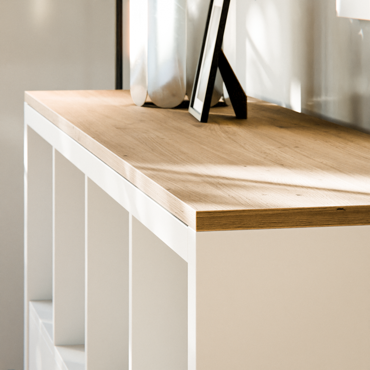 Holzplatte für 4er IKEA Kallax Regal, Eiche - Deckplatte 147 x 39cm Holzplatte Clutter Cover