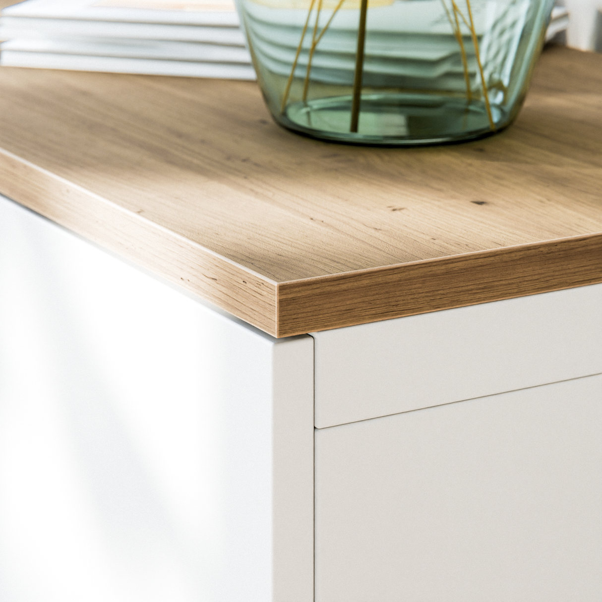 Holzplatte für IKEA Besta Regal 180 x 42cm, Eichen Deckplatte Holzplatte Clutter Cover