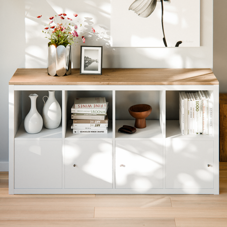 Holzplatte für IKEA Kallax Regal 1er, 2er, 3er oder 4er - Eiche Deckplatte 4er Kallax (1467 x 392) Holzplatte Clutter Cover