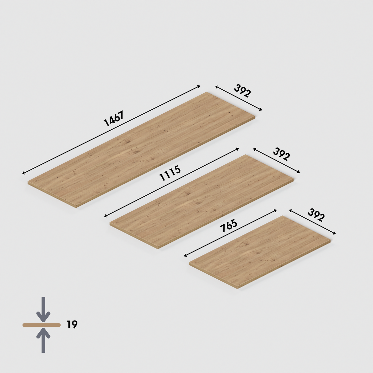 Holzplatte für IKEA Kallax Regal 1er, 2er, 3er oder 4er - Eiche Deckplatte Holzplatte Clutter Cover