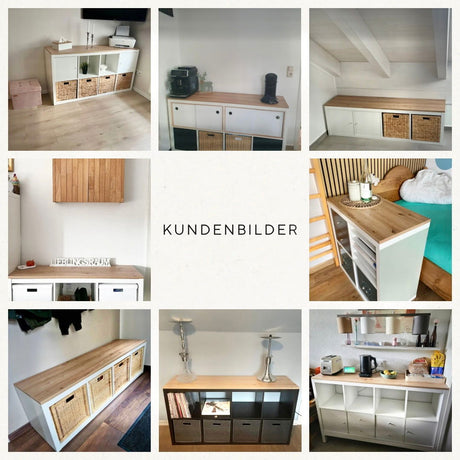 Holzplatte für IKEA Kallax Regal 1er, 2er, 3er oder 4er - Eiche Deckplatte Holzplatte Clutter Cover