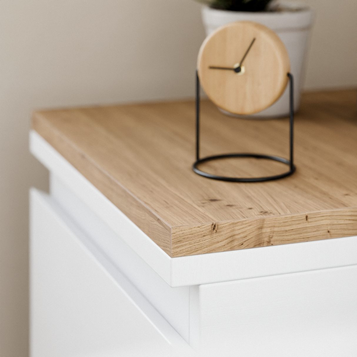 Holzplatte für IKEA Malm Nachttisch, Eiche – Deckplatte für Malm Kommode, 40,4 x 48,4 x 1,9 cm Holzplatte Clutter Cover