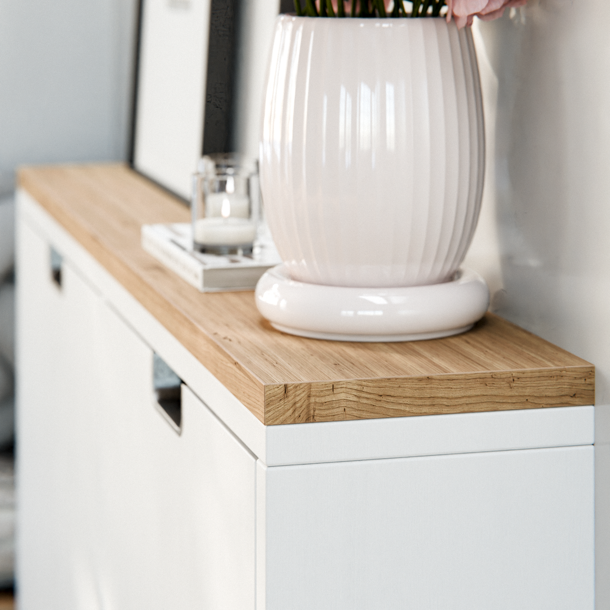 Holzplatte für IKEA Ställ Schuhschrank 95,8 x 17,1cm – Abdeckplatte für Schuhregal mit 4 Fächern Holzplatte Clutter Cover