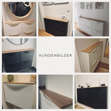 Holzplatte für IKEA Trones Schuhschrank, Eiche - 1er, 2er und 3er Trones Deckplatte Holzplatte Clutter Cover