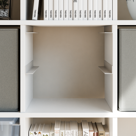 IKEA Kallax Einsatz für Samla Boxen, Schienensystem für transparente Kisten Clutter Cover