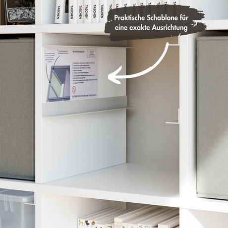 IKEA Kallax Einsatz für Samla Boxen, Schienensystem für transparente Kisten Clutter Cover