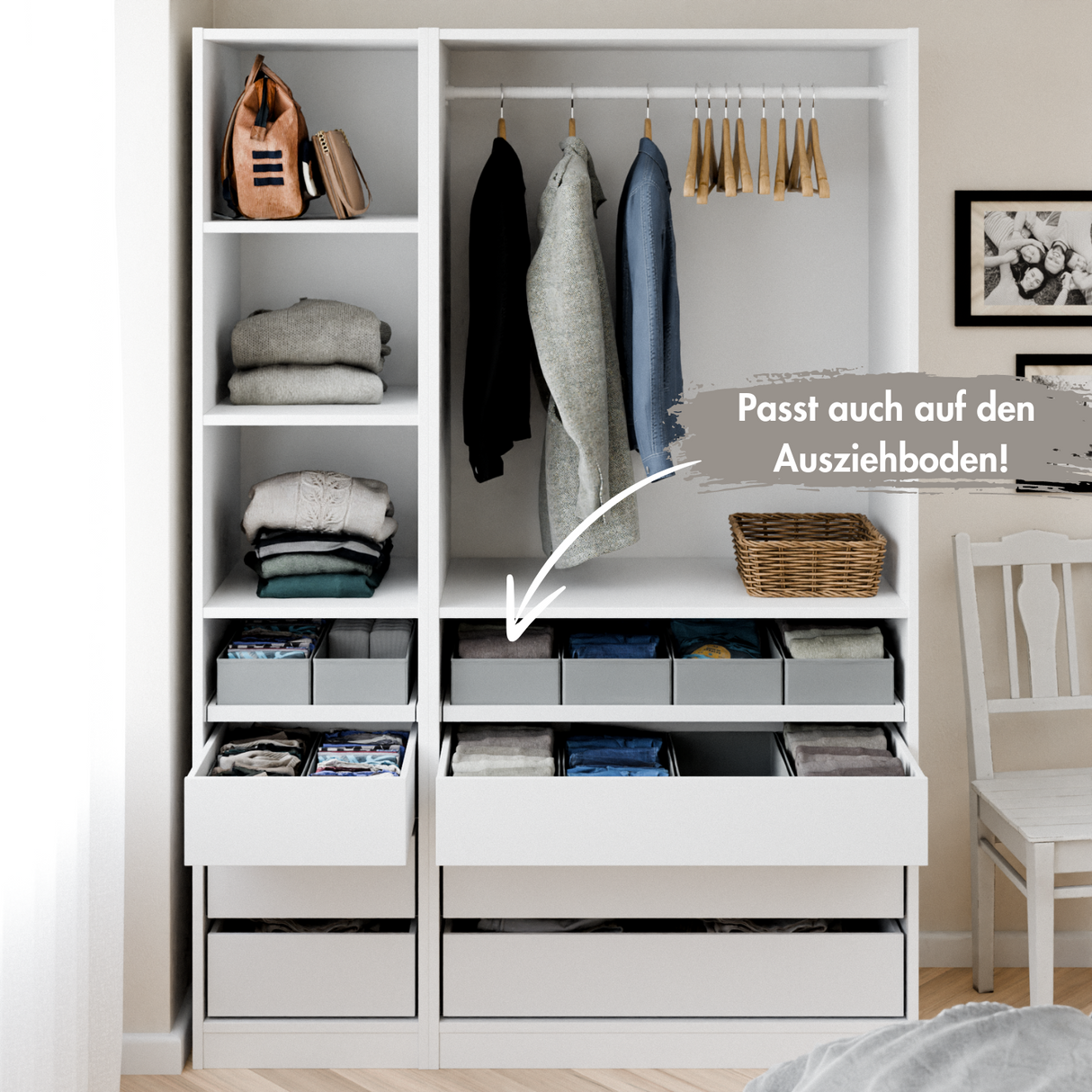 Organizer für PAX Schrank - Schubladen Ordnungssystem für IKEA Kleiderschrank Organizer Clutter Cover