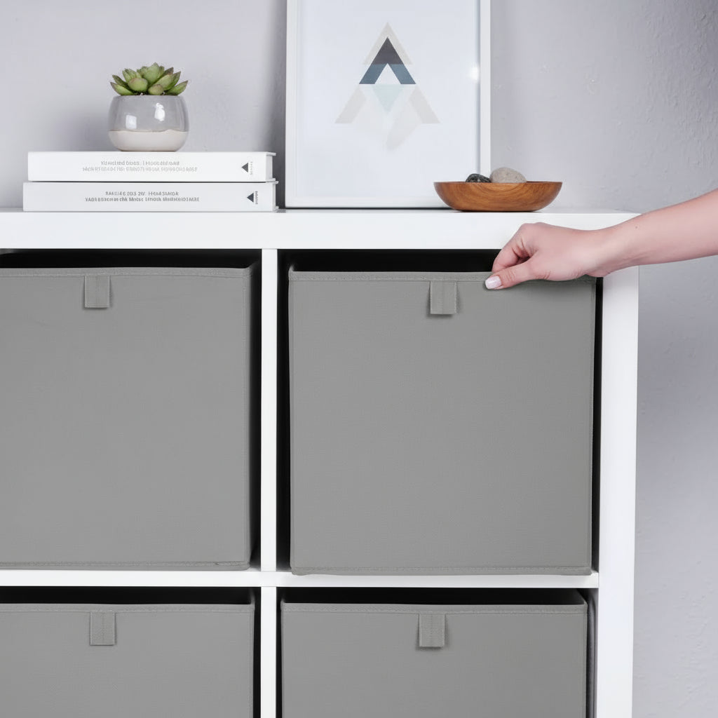 Box für Ikea Kallax Regal, faltbare Stoffbox, Kiste - Grau Box Kiste Korb Clutter Cover